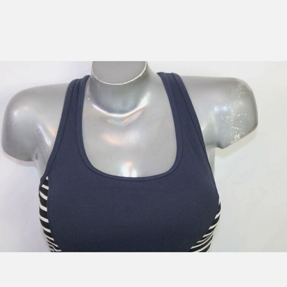 Athleta Stripe Support Tank Navy Blue White Built in Bra Top size XS Women's. - Picture 8 of 10